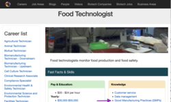 Biotech-Careers web page